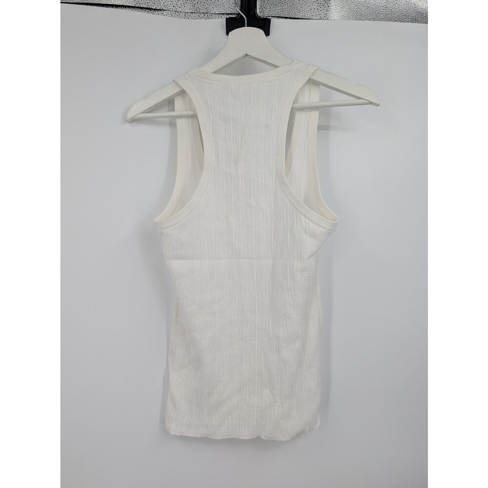 NWT A.L.C. Iris Racerback Cotton Blend Tank Top Bright White XL Stretchy - Picture 2 of 7